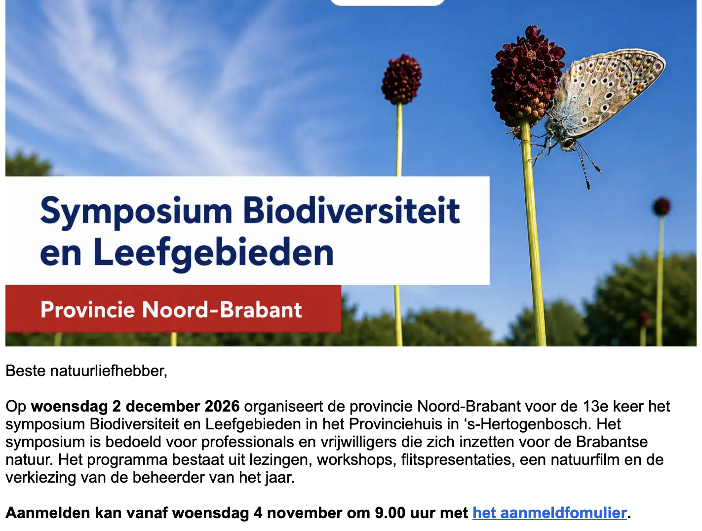 Symposium Biodiversiteit en Leefgebieden